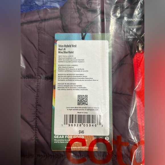 Cotopaxi Men's Medium Trico Hybrid Vest Wine Violet Blue NWT Insulated Synthetic - Picture 7 of 8